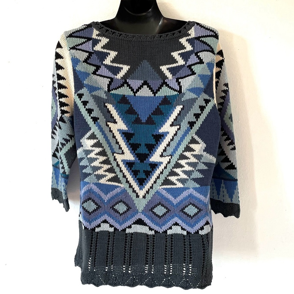 Peruvian Connection Geometric Multicolor 100% Pim… - image 3